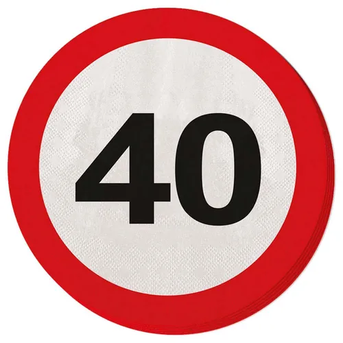 Geburtstag Verkehrsschilder Servietten 33x33cm Papierserviette Partyserviette 40