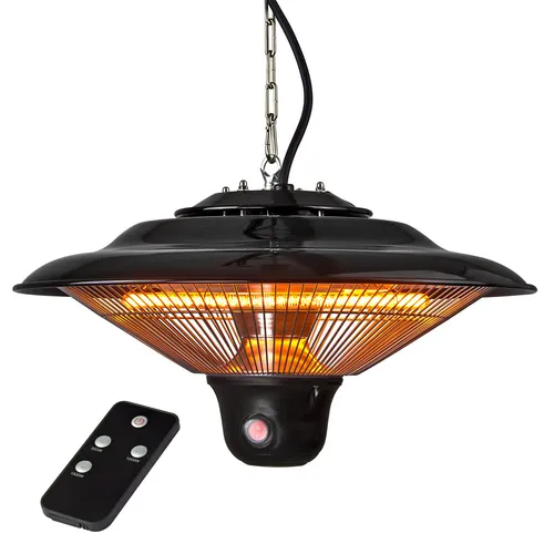 Dema Halogen Heizstrahler 750/1500W - Heizgeräte für Garten und Terrasse, 1500W Halogen-Heizstrahler mit Fernbedienung für gemütliche Abende im Freien.