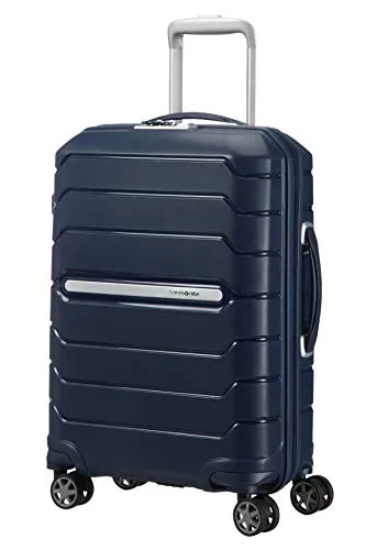 Samsonite Flux 4-Rollen Kabinentrolley 55 cm navy blue - erweiterbares Volumen von 37-44L, leichtläufige Doppelrollen für müheloses Reisen