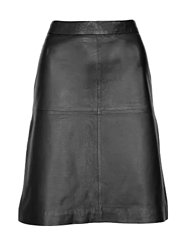 JCC Rock 3102226 Black 38 - Eleganter Nappaleder-Rock - Hochwertiger Rock aus softem Nappaleder mit bequemem, geradem Schnitt. Ideal für die Freizeit und vielseitig kombinierbar. Unser Model trägt Größe 36.