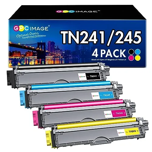 GPC IMAGE TN241 TN245 Kompatibel für Brother MFC 9332CDW Toner DCP 9022CDW MFC 9142 CDN HL-3142CW MFC-9332CDW MFC-9142CDN DCP-9022CDW DCP-9020CDW HL-3152CDW HL-3140CW TN245C TN245Y TN245M (4er-Pack)