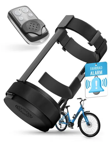 Fahrradalarm mit Flaschenhalterung - E-Bike Sicherheit - Flaschenhalter & Alarm in einem, wetterbeständig mit 2 Fernbedienungen für hohe Sicherheit. Ideal für E-Bikes und Fahrräder, einfach zu installieren und mit lautem Alarm.
