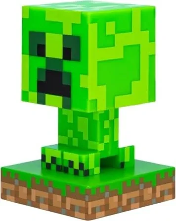 Minecraft Creeper 3D Lampe - LED Nachtlicht für Fans - Action- & Spielfiguren, 12cm große Tischlampe, batteriebetrieben und ideal für Kinderzimmer mit mehrfarbigem Licht.