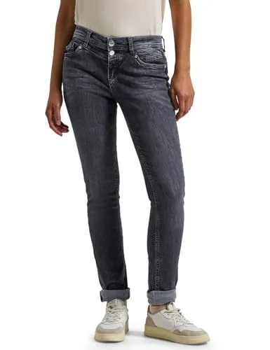 Street One Casual Fit Jeans Dark Steel Grey Washed 34 - Moderne Mid Waist Jeans mit Slim Legs im 5-Pocket-Style. Bequem und stylisch für jeden Tag – ideal für lässige Outfits!