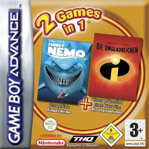 Disney Pixar Pack 2, Game Boy Advance-Spiel: Findet Nemo; Die Unglaublichen. 2 Games in 1