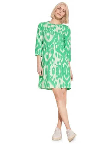 Street One Damen Tunika-Kleid mit Print soft grass green,36