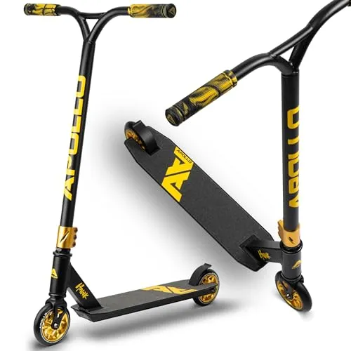 Apollo Stuntscooter Hawk - Der ideale Scooter für alle Altersgruppen - Roller / Kickboards mit extra breiter Trittfläche und stabiler Bauweise, perfekt für Freeride Tricks und Stunts, belastbar bis 100 kg, geeignet für Kinder ab 6 Jahren.
