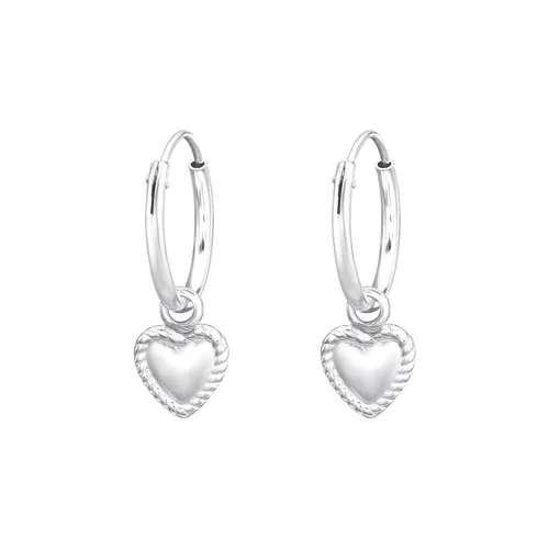 Kleine Herz Creolen 925 Sterling Silber Ohrringe hängend Damen Kinder Mädchen
