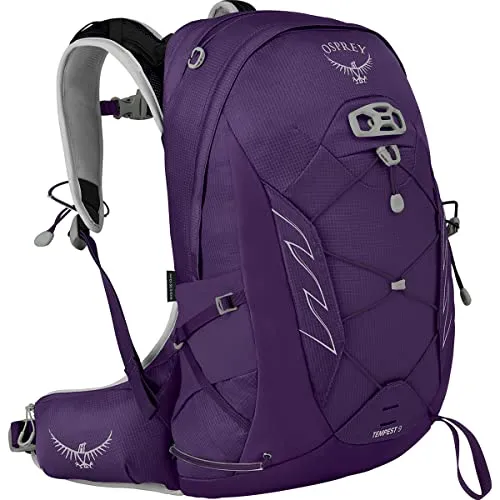 Osprey Tempest 9 Wanderrucksack für Frauen - Violac Purple - Trekkingrucksack mit PFC-freier DWR-Beschichtung, verstellbarer AirScape Rückenplatte und Stow-on-the-Go Befestigung für Trekkingstöcke, ideal für Damen auf Abenteuerreisen.