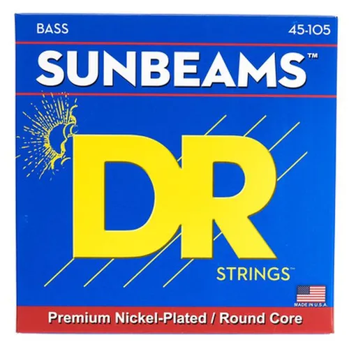 DR Strings Sunbeams NMR-45 Bass Saiten Set - Gitarren- & Bass-Zubehör, Nickel Plated Steel für warmen Klang und hohe Spielbarkeit, ideal für professionelle Bassisten