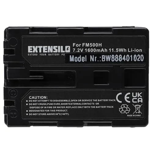 EXTENSILO Akku Ersatz für Sony NP-FM500H für Kamera (1600mAh, 7,2V, Li-Ion)