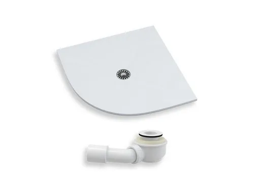 Superflach Duschwanne Viertelkreis 90x90 - Duschwannen der Kategorie Duschwannen, modern, aus hochwertigem Acryl, resistent gegen Bakterien und schnell zu reinigen – ideal für barrierefreie Badezimmer.