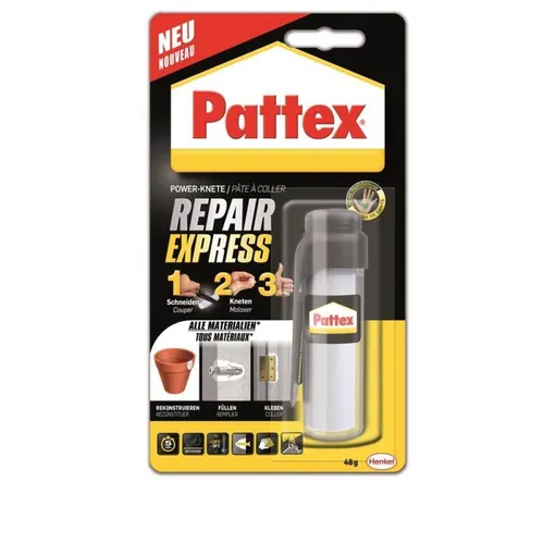 Pattex Repair Express Power Knete 48g - Kraft Kleber für schnelle Reparaturen - Kleber & Leime, ideal für schnelle und dauerhafte Reparaturen auf fast allen Materialien.