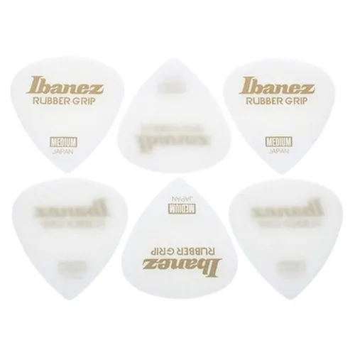 IBANEZ Grip Wizard Series Rubber Grip Flat Pick - 6er Set, 0,8 mm Stärke, optimaler Halt und rutschfestes Design für bessere Kontrolle beim Spielen