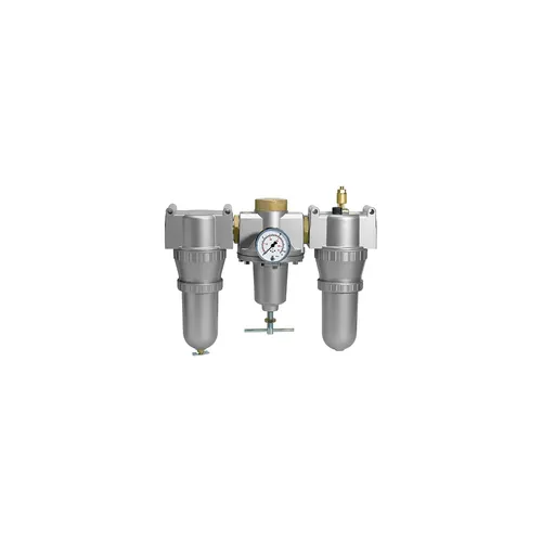 Wartungseinheit 3-teilig »Standard« mit Metallbehälter - Druckluftzubehör, ideal für präzise Druckregelung mit einem Regelbereich von 0,5 - 16 bar und robustem Metallbehälter für hohe Belastungen.