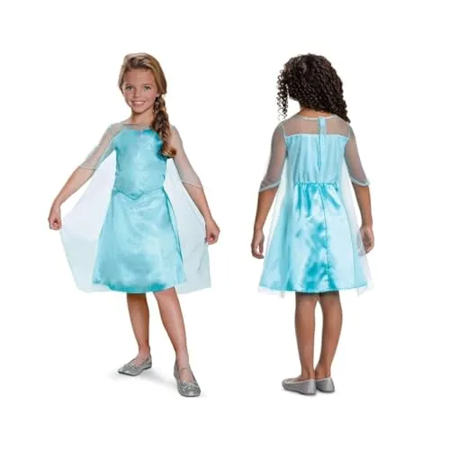 Disguise Disney Offizielles Standard ELSA Kostüm Mädchen Frozen 2 ELSA Kleid Eiskönigin Faschingskostüme Kinder Größe M