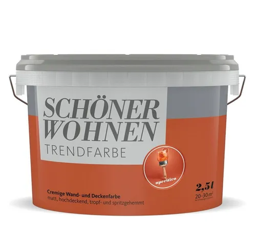 SCHÖNER WOHNEN FARBE Wandfarbe SW Trend matt 2,5L aperitivo 2627 - Farben, hochwertige matte Wandfarbe in ansprechendem aperitivo Farbton für eine stilvolle Raumgestaltung.