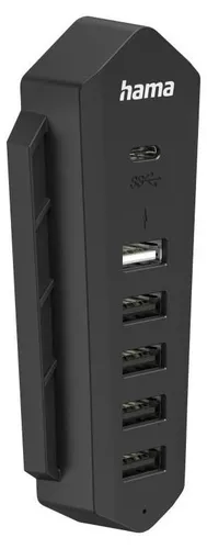 Hama 6in1 USB-Hub fr Playstation 5, 6 Ports (1x USB-C, 5x USB-A), Schwarz (00054406)
