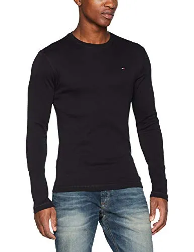 Tommy Jeans Herren Tjm Original Rib Longsleeve Tee - Langarm Strickoberteil aus 100% Baumwolle, bietet hohen Tragekomfort und optimale Bewegungsfreiheit für lässige Freizeit-Looks.