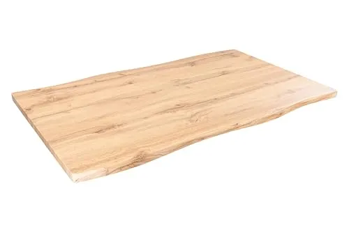 Tischplatte Joan | 120 x 70 cm | Eiche mit Baumkante - Tischplatte Joan in Eiche-Optik, 120 x 70 cm, ideal für Küche und Café. Die natürliche Baumkante verleiht jedem Raum eine moderne Note und sorgt für eine einladende Atmosphäre. Pflegeleicht und vielseitig einsetzbar.