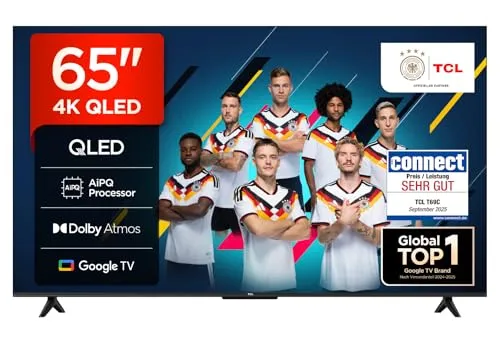 TCL 65T69C 65" QLED TV - TV mit 4K Ultra HD, HDR10+, Dolby Vision und Sprachsteuerung. Erleben Sie Kinoatmosphäre zu Hause mit beeindruckendem Bild und Klang.