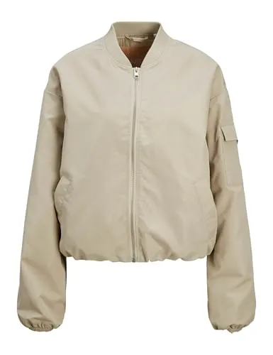 JJXX Bomberjacke Leila grau XL - Funktionsjacke in grauem Unidesign, aus 100% Polyester für optimalen Tragekomfort und praktische Ärmeltasche. Ideal für lässige Outfits.