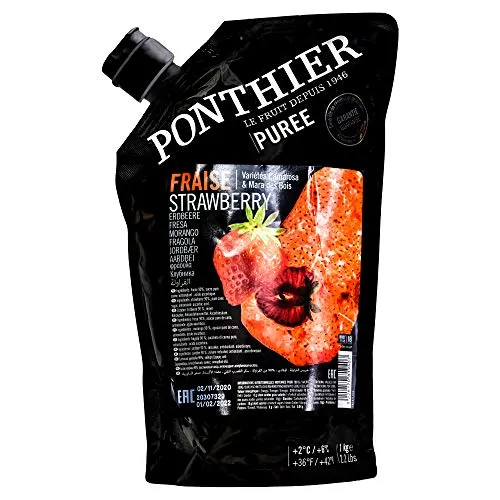 Food-United Erdbeeren Püree - Camarossa & Mara des Bois - Haltbare Smoothies aus besten Erdbeeren, ideal für köstliche Smoothies, Sorbets und Desserts, mit samtiger Textur und voller Vitamine.
