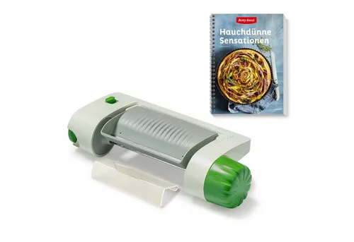 Betty Bossi Veggie Sheet Slicer – Obst- und Gemüseschneider für hauchdünne Streifen - Schäler für hauchdünne Streifen und Blätter. Innovativer Gemüseschneider ideal für Low Carb-Küche, inklusive Rezeptbüchlein für kreative Gerichte.