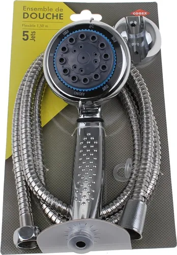 Cogex - Duschkopf / Handdusche - 1,50 M Flexibel + Unterstützung - 647427 - 3219516474275