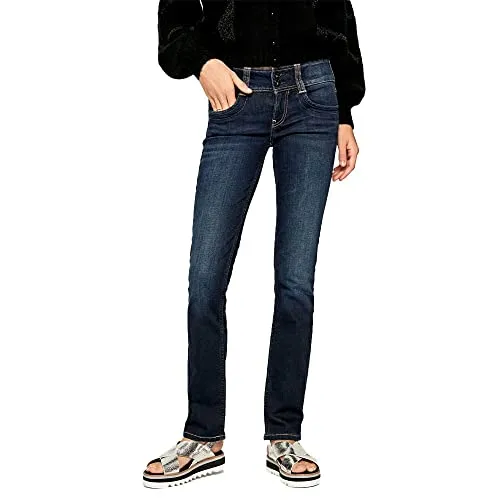 Pepe Jeans Damen Gen Straight Jeans 25W/34L - Jeans in normaler Passform mit mittlerer Taille und geradem Bein, ideal für einen lässigen Look.
