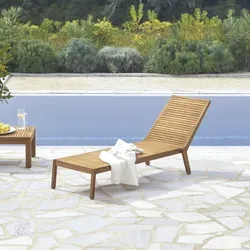 Tikamoon Gartenlounge-Set Outdoor-Liegestuhl Teo aus Teakholz - Eleganter Liegestuhl aus FSC®-zertifiziertem Teakholz, ideal für den Außenbereich. Genießen Sie Komfort und Stil auf Ihrer Veranda oder im Garten. Maße: H. 76 x B. 65,6 x T. 190 cm, Gewicht: 17,85 kg.