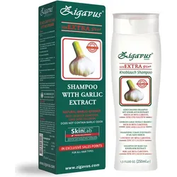 ZIGAVUS Extra Plus Knoblauch Shampoo 250ml - Geruchsneutrales Shampoo gegen intensiven Haarausfall, ideal für alle Haartypen. Stärkt das Haar dank wertvoller Inhaltsstoffe wie Beta-Carotin und Zink. Ohne Farbstoffe und Duftstoffe!