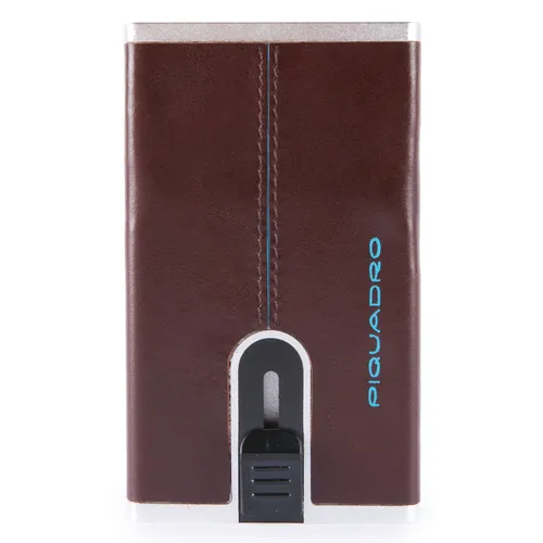 Piquadro Unisex-Erwachsene Porta Carte di credito metallico orgz.to in Pelle - Kreditkartenhüllen für Herren, elegante Leder-Brieftasche mit robustem Metallverschluss für optimalen Schutz und Stil