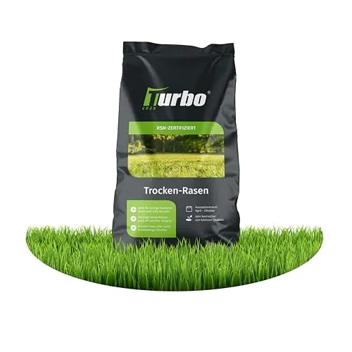 Trockenrasen Saatgut 1kg für 35m² - Hochwertige Rasensamen für sonnige Flächen - Ideal für sonnige Rasenflächen: Diese hochwertigen Rasensamen sind perfekt für die Neuanlage und bieten eine schnelle Keimung. RSM-geprüfte Qualität garantiert dichten Rasen, auch bei Trockenheit.