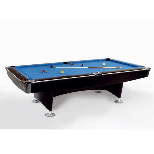 Winsport Poolbillardtisch "Club Master 8 ft." – Schwarz/Chrom - Profi-Billardtisch mit 25 mm Naturschieferplatte für optimalen Kugellauf und individuell wählbarem Simonis Tischtuch. Ideal für anspruchsvolle Spieler und turniergeeignet!
