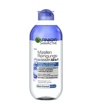 Garnier Mizellen Reinigungswasser All-In-1 für empfindliche Augen & Haut 400ml - Gesichtsreiniger für sensible Haut, entfernt sanft Make-up und reinigt ohne zu reizen. Ideal für Augen, Gesicht und Lippen.