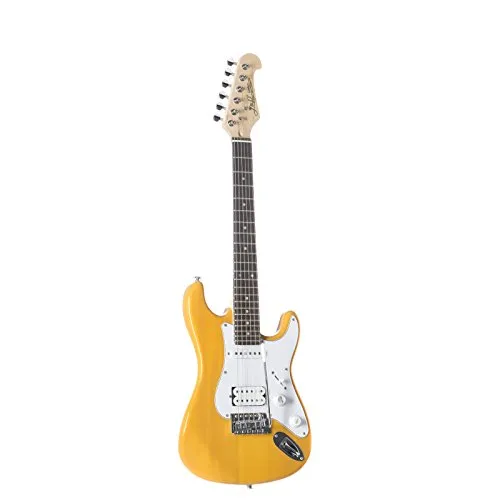 J & D ST-MINI BB E-Gitarre, 3/4 elektrische Gitarre für Anfänger mit Single Coil und Humbucker Tonabnehmer, Electric Guitar in Gelb