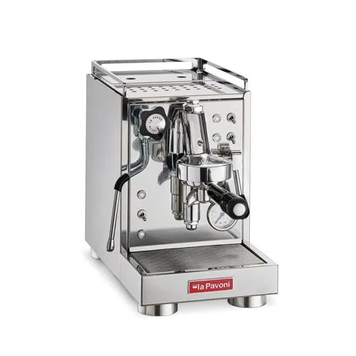 La Pavoni Mini Cellini LPSMCS01EU - Halbprofessionelle Edelstahl Siebträger Espressomaschine, 15 Bar Pumpendruck und vielseitige Funktionen für perfekten Kaffeegenuss