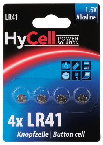 HC 4XLR41 - Alkaline Knopfzelle, 75 mAh, LR41, 4er-Pack