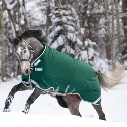 Horseware Rambo Original with Leg Arches Turnout Heavy 400g - Green/Silver, 125