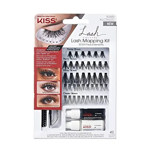KISS Lash Couture 3D DIY Faux Extensions Lash Mapping Set, Wimpern Extensions, 42 Lash Cluster