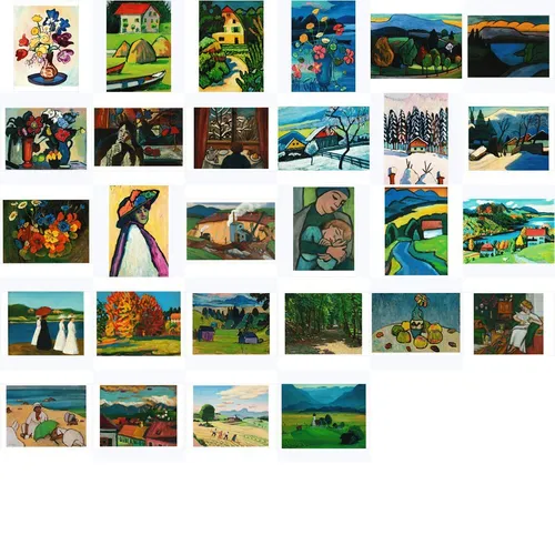 Kunstkarten-Komplett-Set Gabriele Münter - 29 hochwertige Kunstdrucke im A6 Format, professioneller Offsetdruck mit UV-Lack Veredelung für Kunstliebhaber