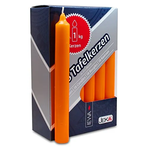 OLShop AG 2er Pack Tafelkerzen pfirsich, ca. 21 x 190 mm (2 x 18 Stück) Haushaltskerzen Kerzen Gastrokerzen Gastronomiekerzen Stabkerzen Leuchterkerzen Spitzkerzen