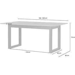 Ausziehbarer Esstisch Fiano - Holzfarben, Maße: B: 90 cm, H: 75 cm, Black Friday Deal mit 10€ Willkommens-Gutschein