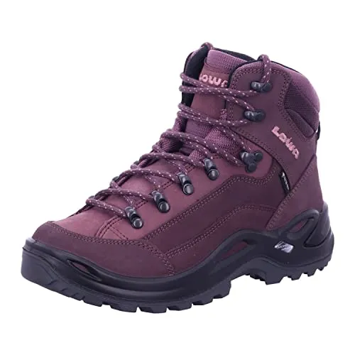 Lowa Renegade Mid GTX Damen Wanderschuhe, Wasserdicht und Vielseitig - Wanderschuhe für Damen aus robustem Nubukleder, wasserdicht dank GORE-TEXÂ® Futter und ideal für Outdoor-Aktivitäten auf befestigten Wegen.