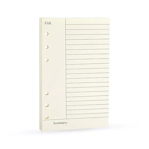 Spiral Notebook Refills, Refillable College Ruled Line A6 Planner Refill Paper for Filofax/Personal Journal, 45sheets/90pages,Harphia(A6 3.74 x 6.77'',Cornell)