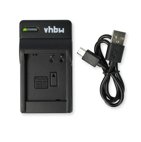 vhbw USB Ladegerät kompatibel mit Panasonic Lumix DC-TZ91 Kamera Camcorder/Akku - Ladeschale, Ladeanzeige, 8,4 V