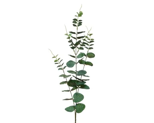 Künstlicher Eukalyptuszweig 78cm - Kunstzweig Eukalyptus - Zweige Blätterzweige Dekozweige - Kunstblumen Deko Zweig - Hochzeitsdeko Frühlingsdeko Osterdeko - Grün