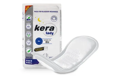 KERA® Inkontinenzeinlagen für Damen extra stark – MAXI - MAXI Hygieneeinlagen für Damen bei mittlerer bis starker Blasenschwäche. Mit innovativer Saugkern-Technologie für zuverlässigen Schutz und diskrete Nutzung auch über Nacht.