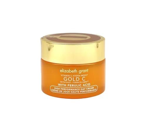 Elizabeth Grant Hydra Moist Gold C Tagescreme 100ml - Luxuriöse Tagespflege mit Gold & Ferulasäure, reduziert Zeichen der Hautalterung und schützt vor schädlichen Umwelteinflüssen für einen strahlenden Teint.